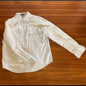 Washed out denim button down shirt